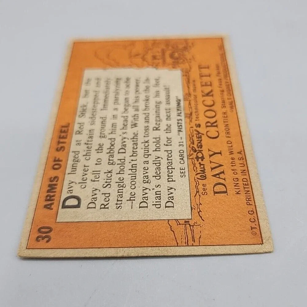 1956 Topps Davy Crockett Arms of Steel Disney Classic Trading Card #30 - Picture 6 of 6